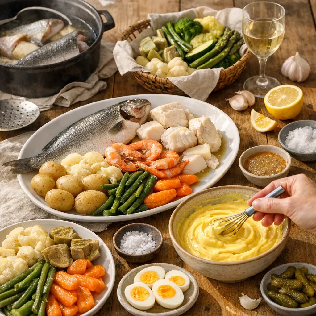 Le grand aïoli pour 4 personnes&nbsp;: timing poisson, légumes et œufs durs