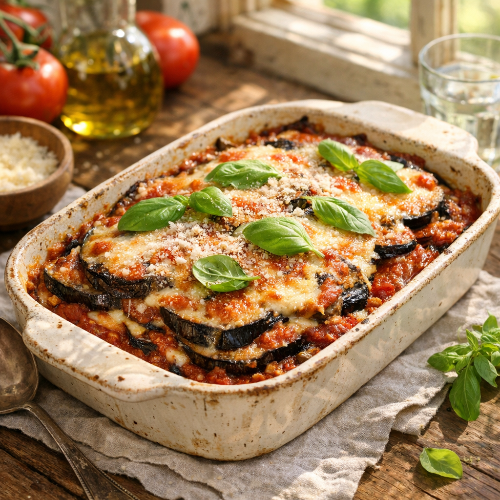 L’aubergine parmesan facile : fondante au four, légère et gratinée