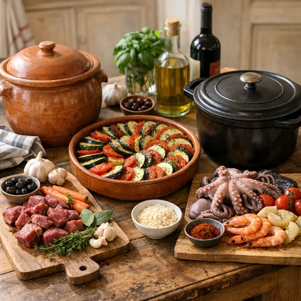 Comment choisir un plat provençal à cuisiner selon le récipient traditionnel disponible chez soi : daubière, plat à tian