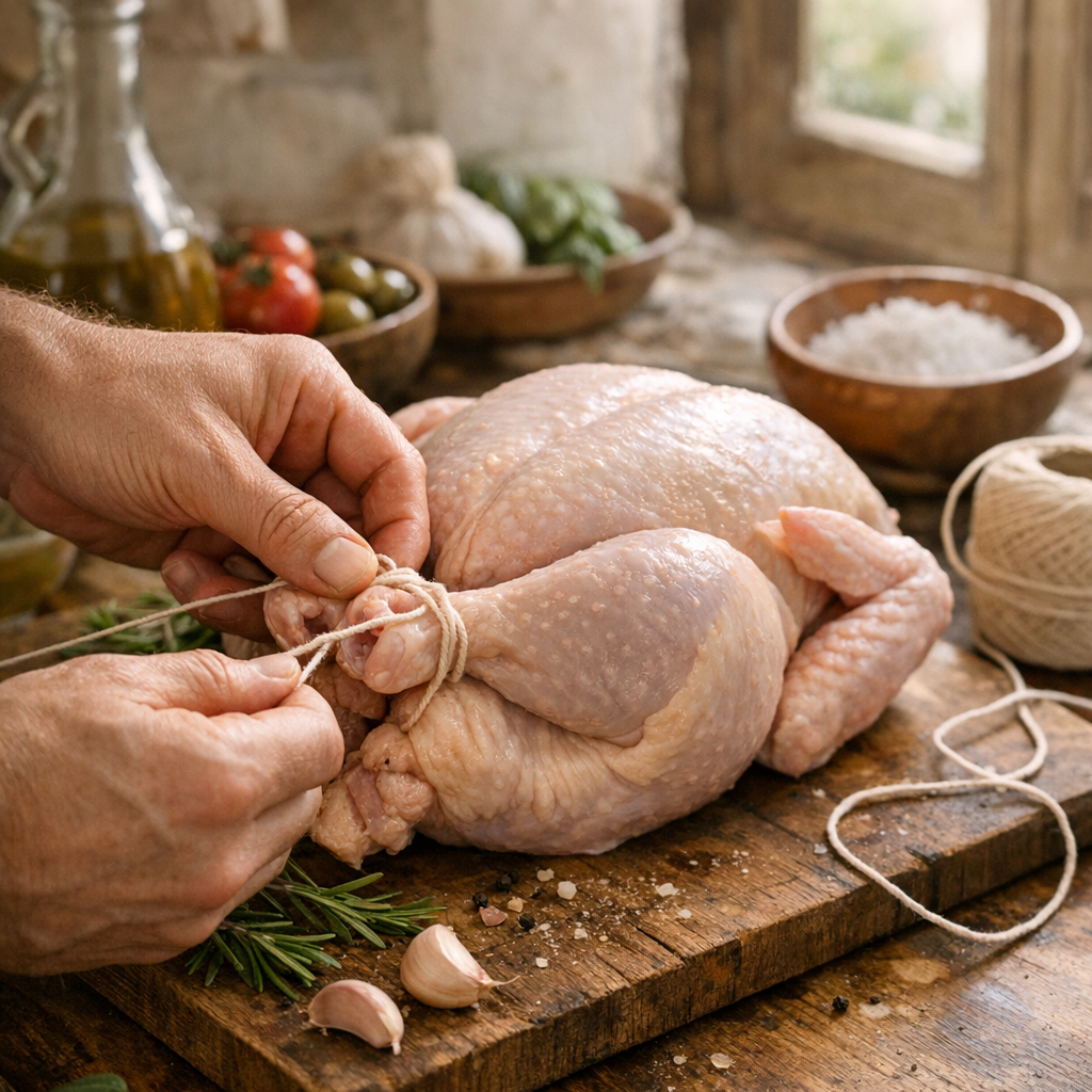 Comment Brider une volaille pour une cuisson régulière ?