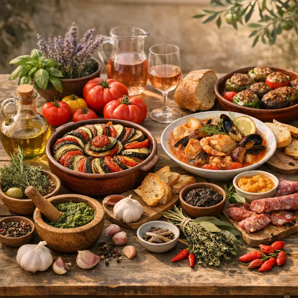 Sommaire des grands marqueurs de la cuisine provençale