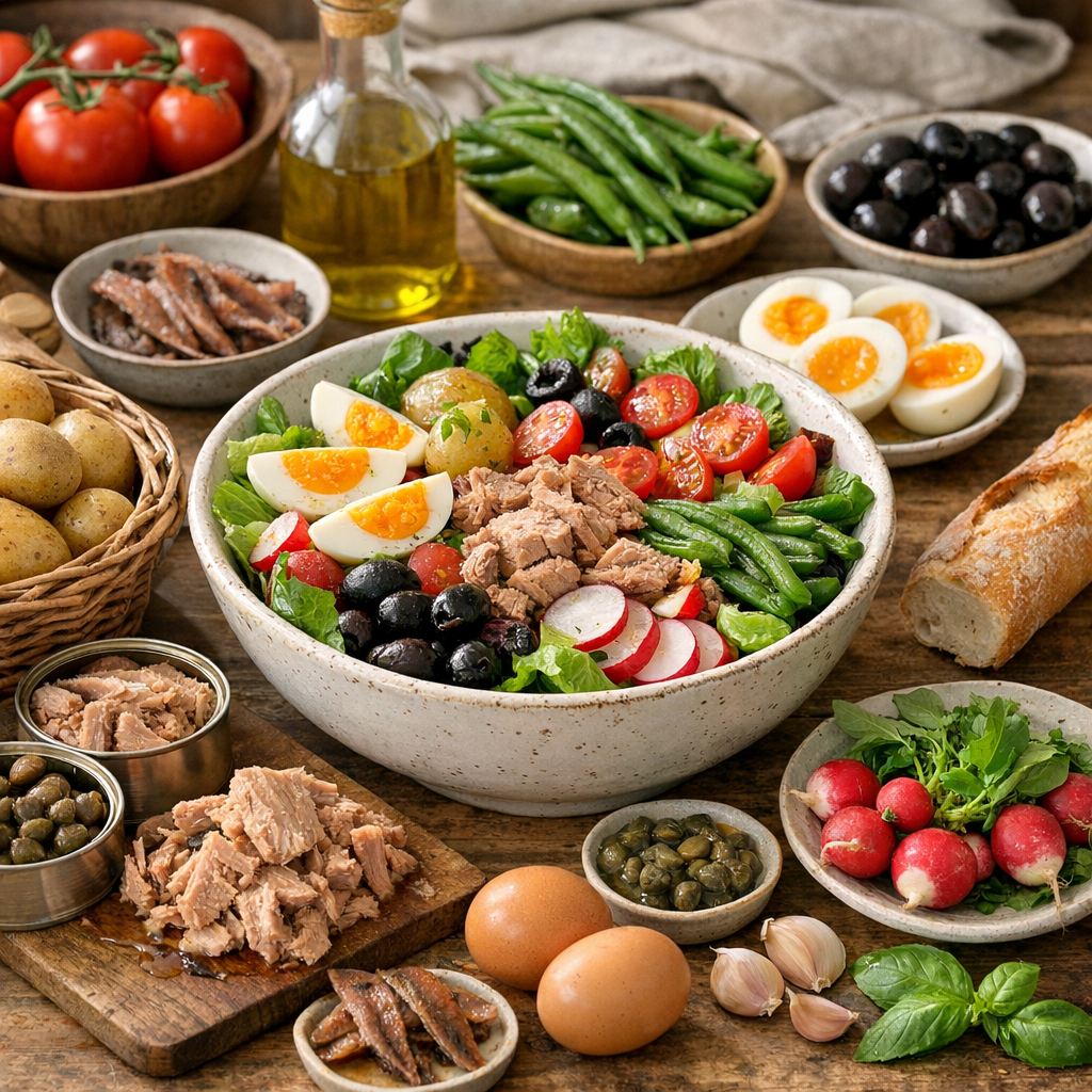 Quels sont les ingrédients d'origine de la salade niçoise ?