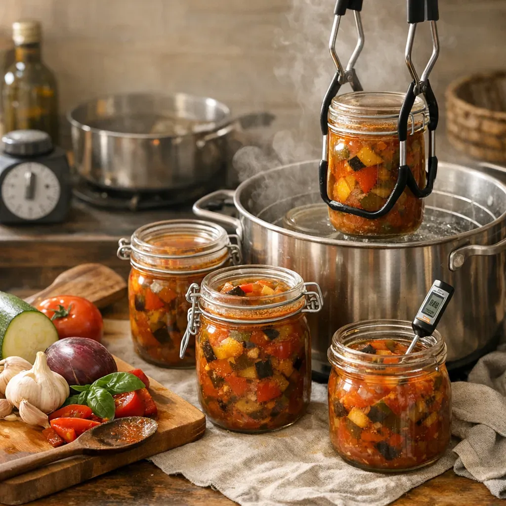 Temps de stérilisation de la ratatouille cuite&nbsp;: repères et méthodes