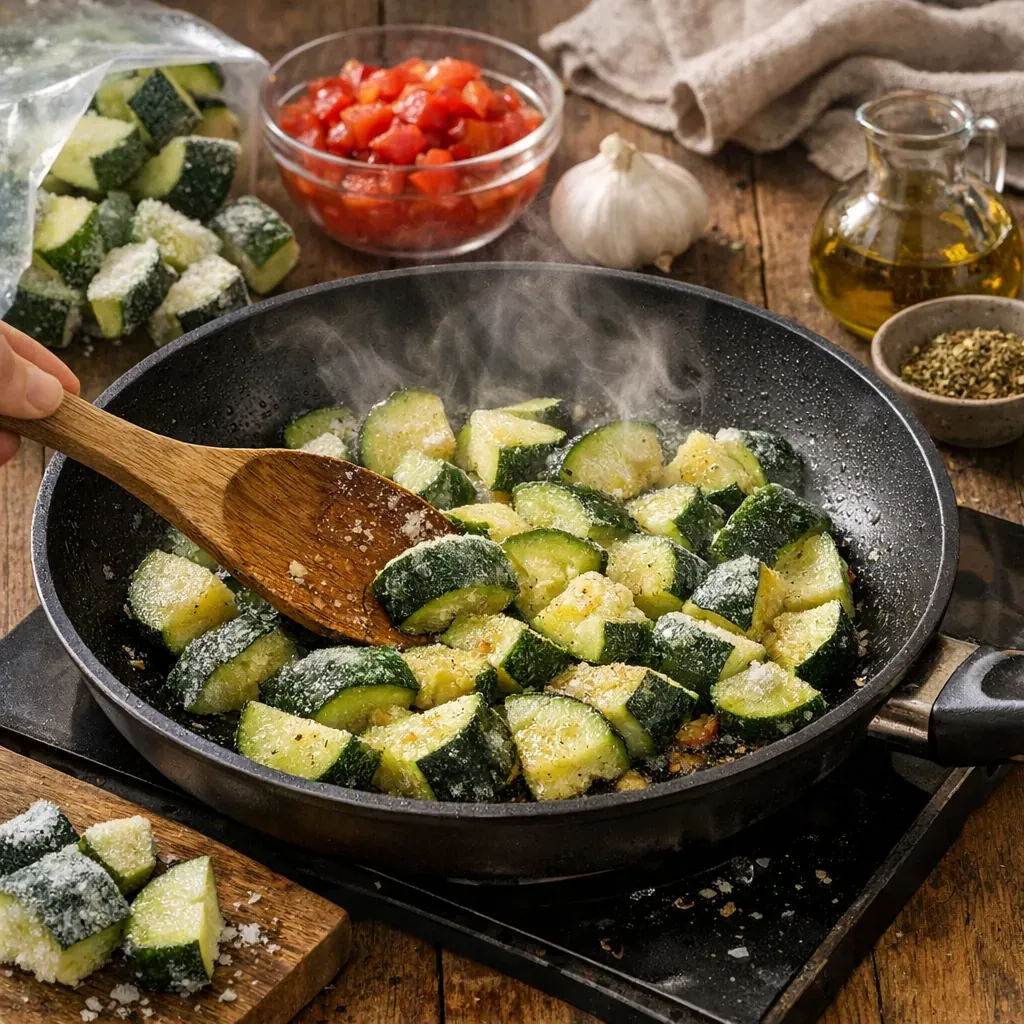 Comment faire cuire des courgettes surgelées à la poêle sans obtenir une poêlée provençale pleine d’eau&nbsp;?