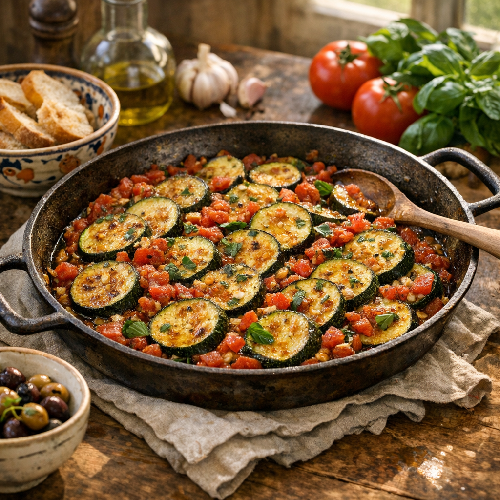 La courgette à la provençale à la poêle se réussit sans eau