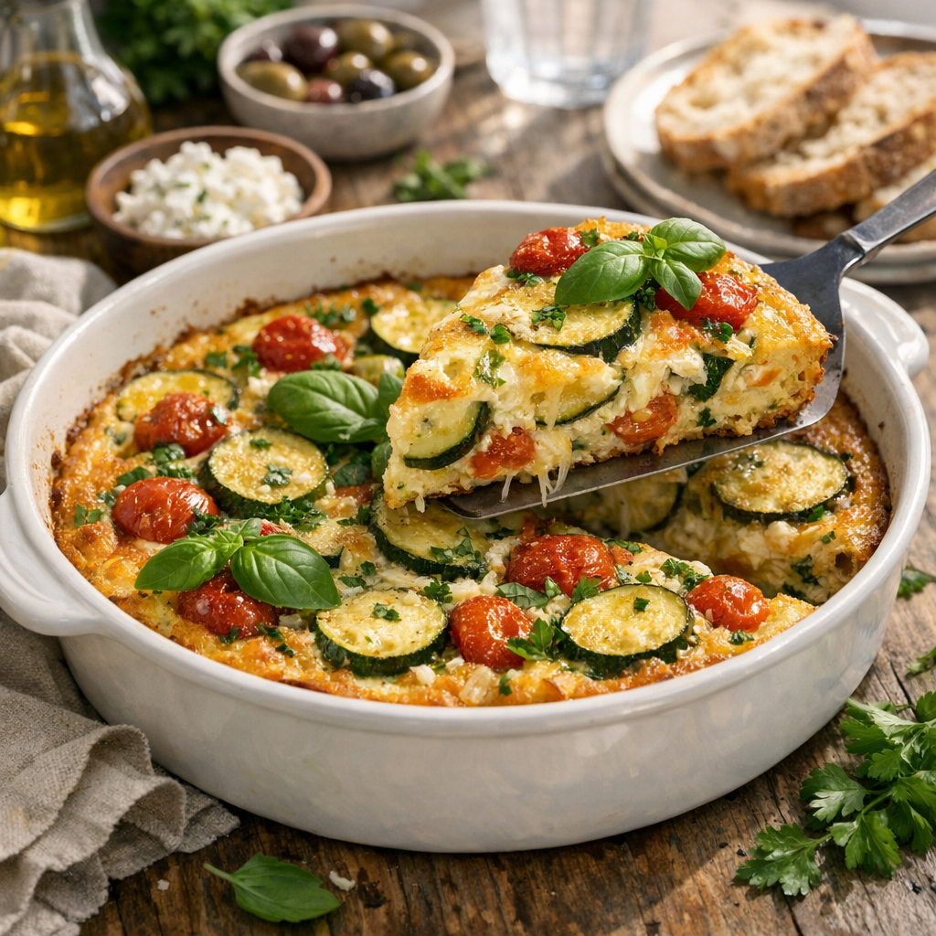 La frittata de courgettes se réussit au four sans sécher