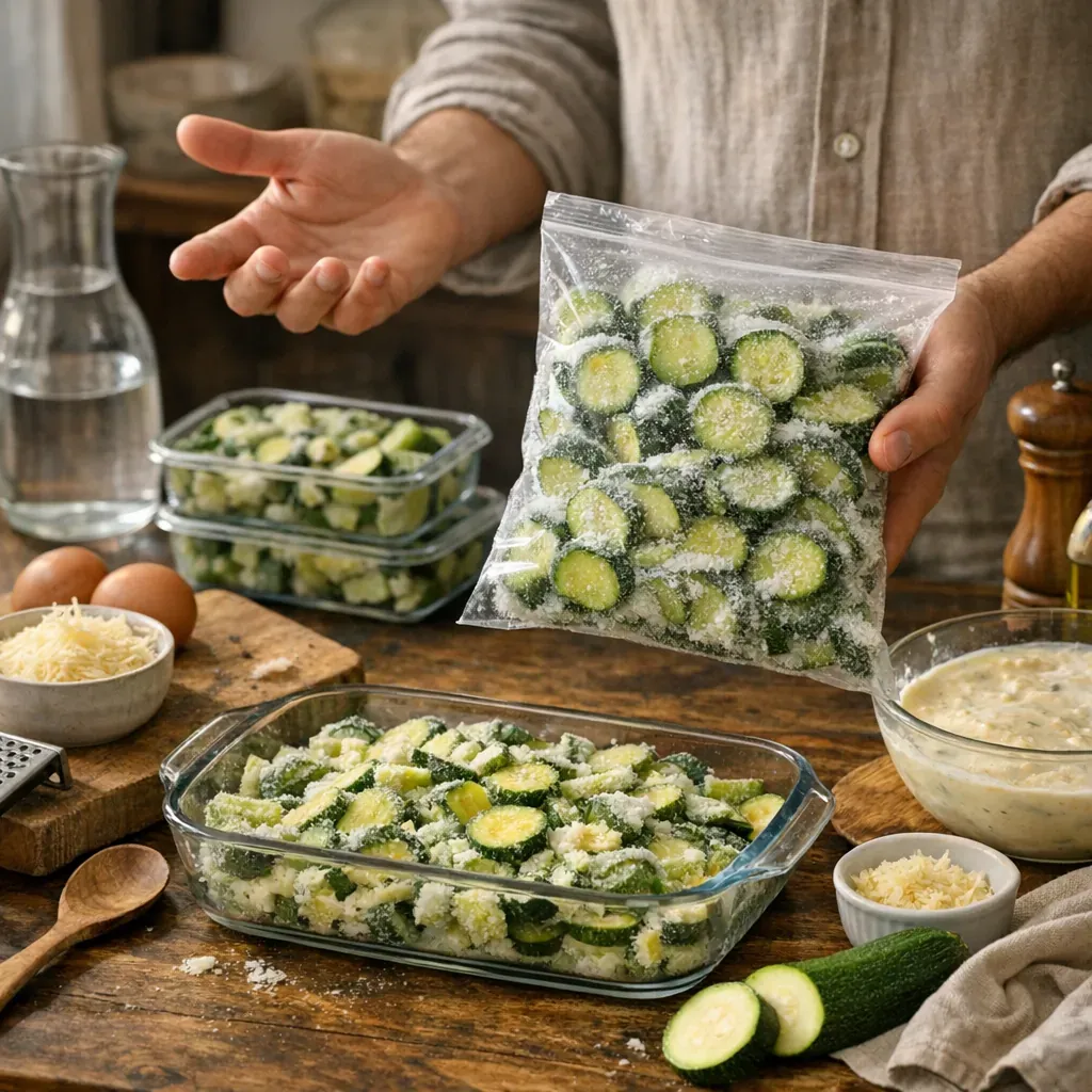 Le conseil d’Élian : éviter l’eau, utiliser des courgettes surgelées et préparer la veille