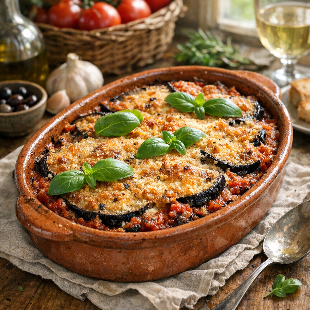 Le gratin d’aubergines à la tomate est fondant, facile et doré