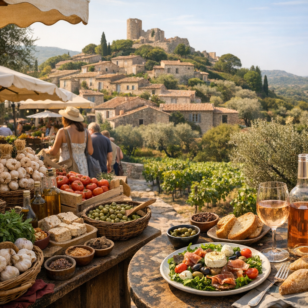 Pays de vigne et terre d’olivier: comment lire Grimaud avec les sens, du marché à l’assiette