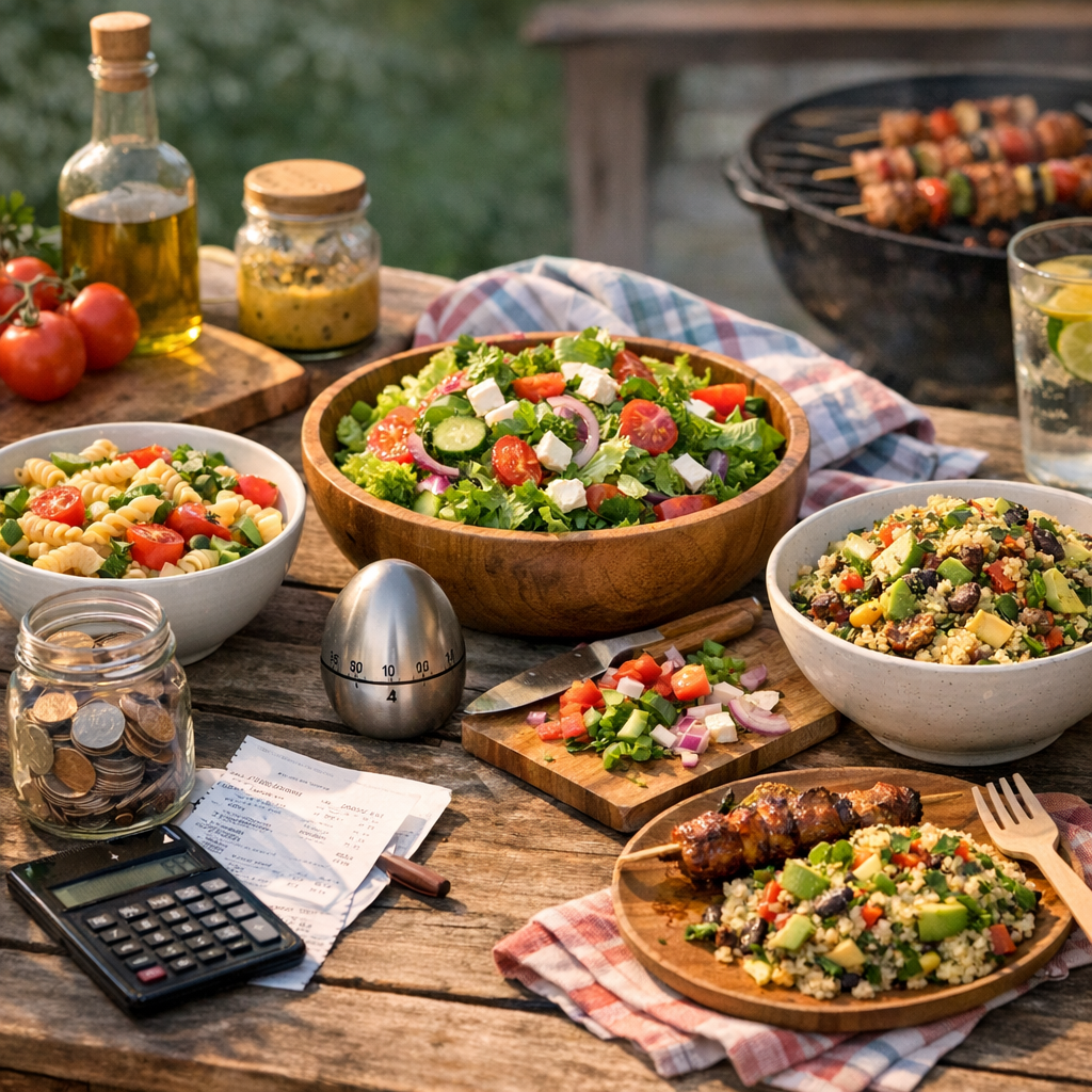 Tableau comparatif : coût, tenue et temps de préparation des salades maison