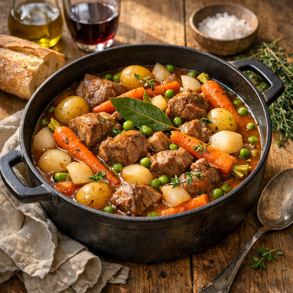 La recette traditionnelle du Navarin d’agneau réussit en cocotte