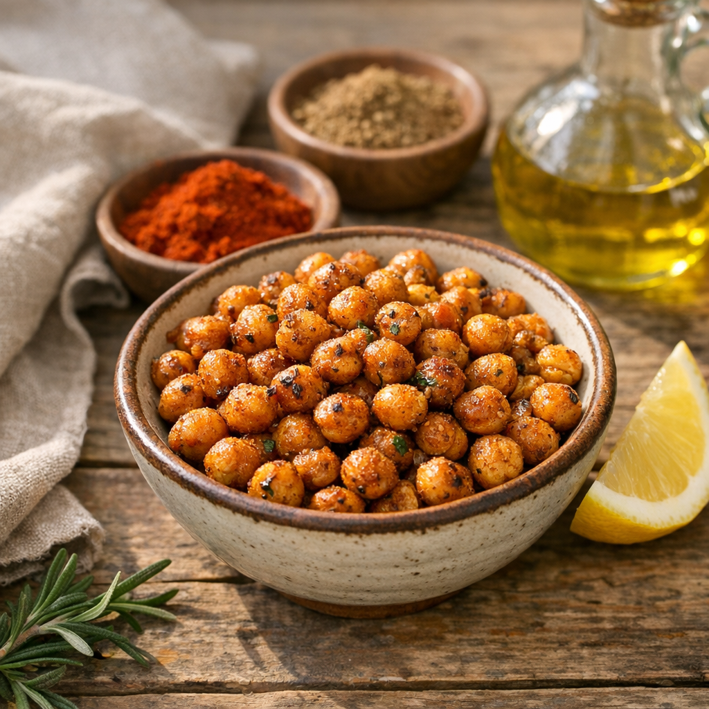Les pois chiches à l'apéro se servent rôtis, croustillants et sains