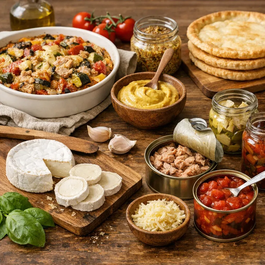 Notes perso : variantes sans pâte, moutarde, chèvre ou conserve