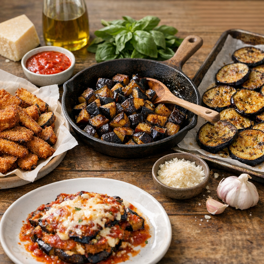 Test comparatif : aubergines frites, poêlées ou rôties ?