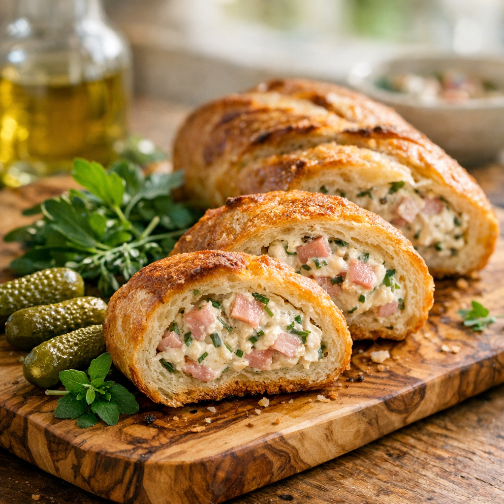 La recette de Baguette farcie pour l’apéro : elle tient et se tranche