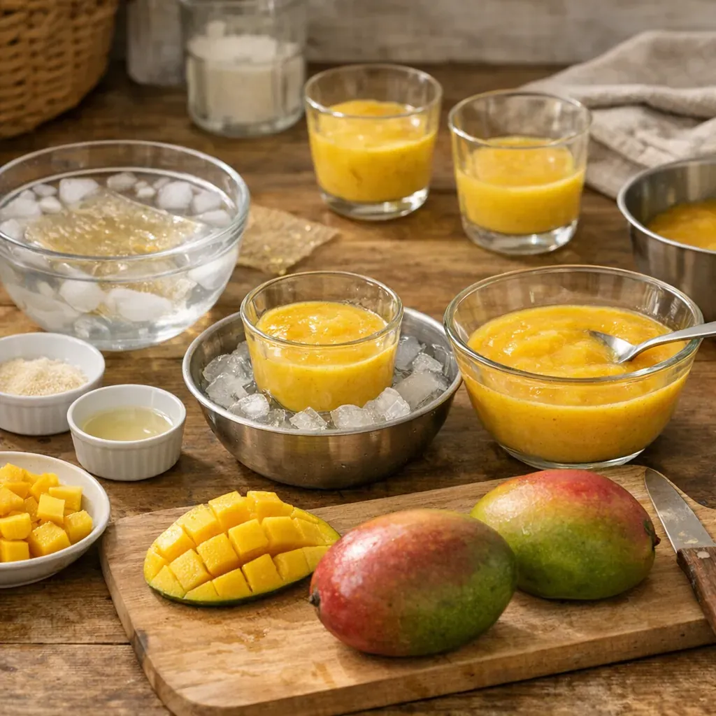 Tests maison : gélatine, prise au froid et choix de la mangue