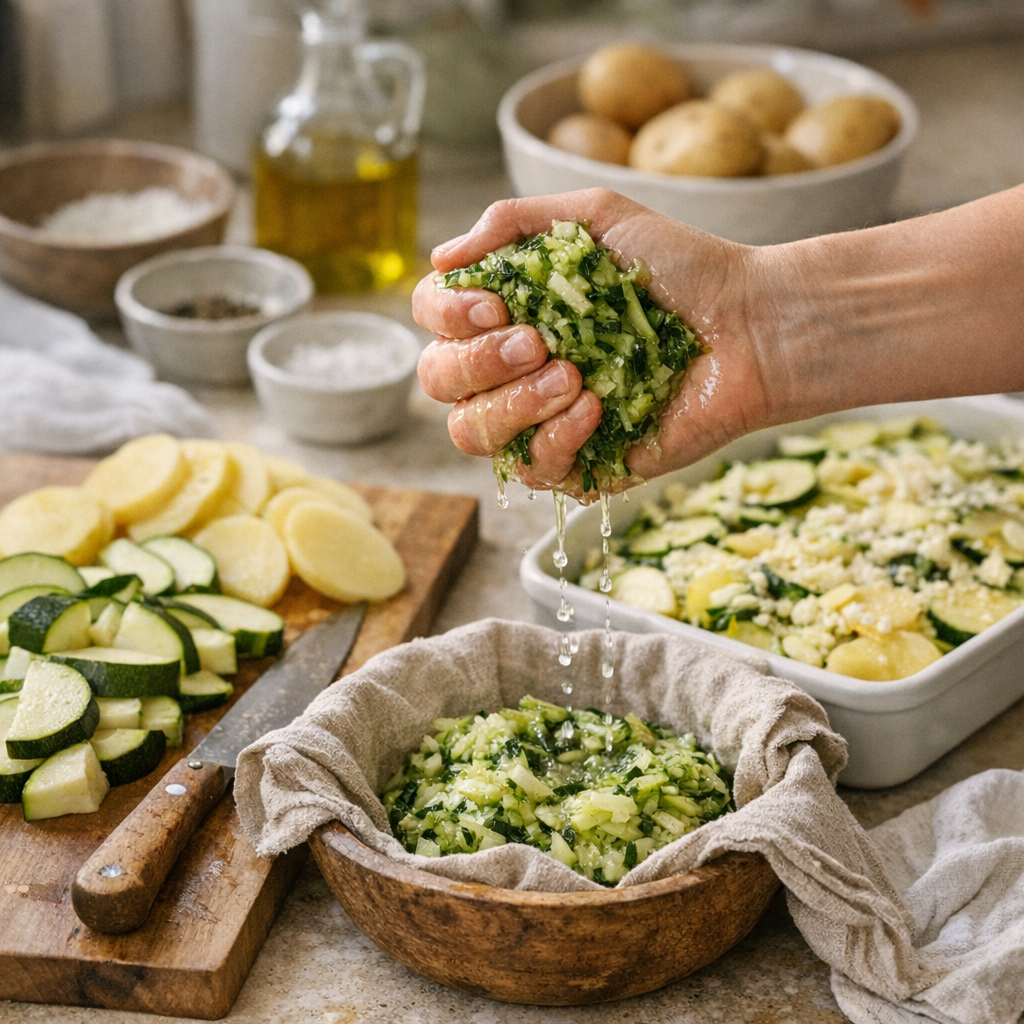 Comment éviter que la courgette rende de l’eau dans le gratin