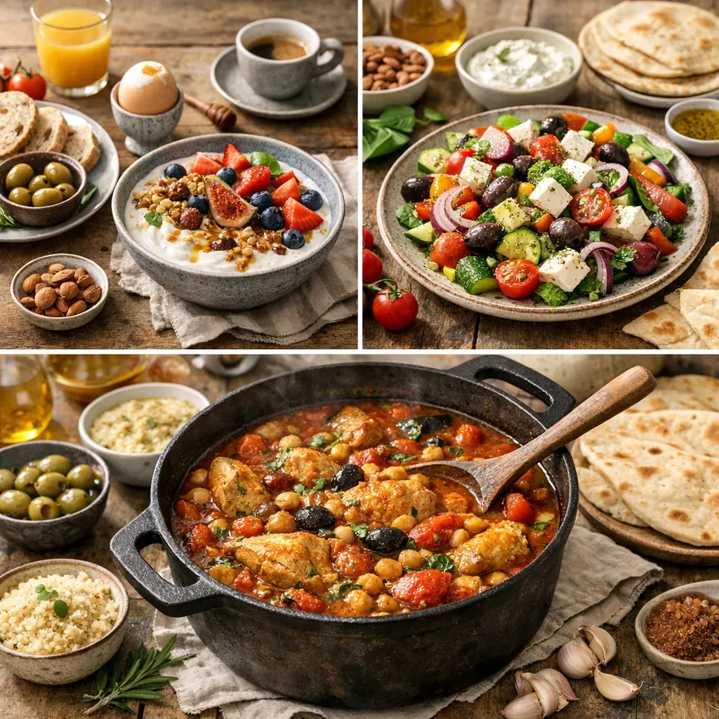 Une base de recette méditerranéenne pour tous les jours : du petit déjeuner au plat mijoté