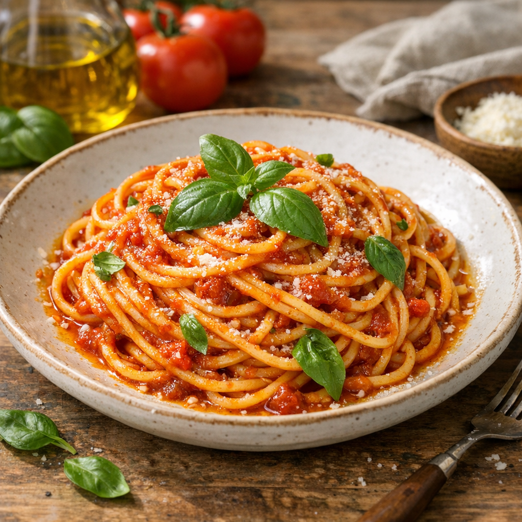 Cette recette de pâtes à la Sauce tomate sent déjà l’été