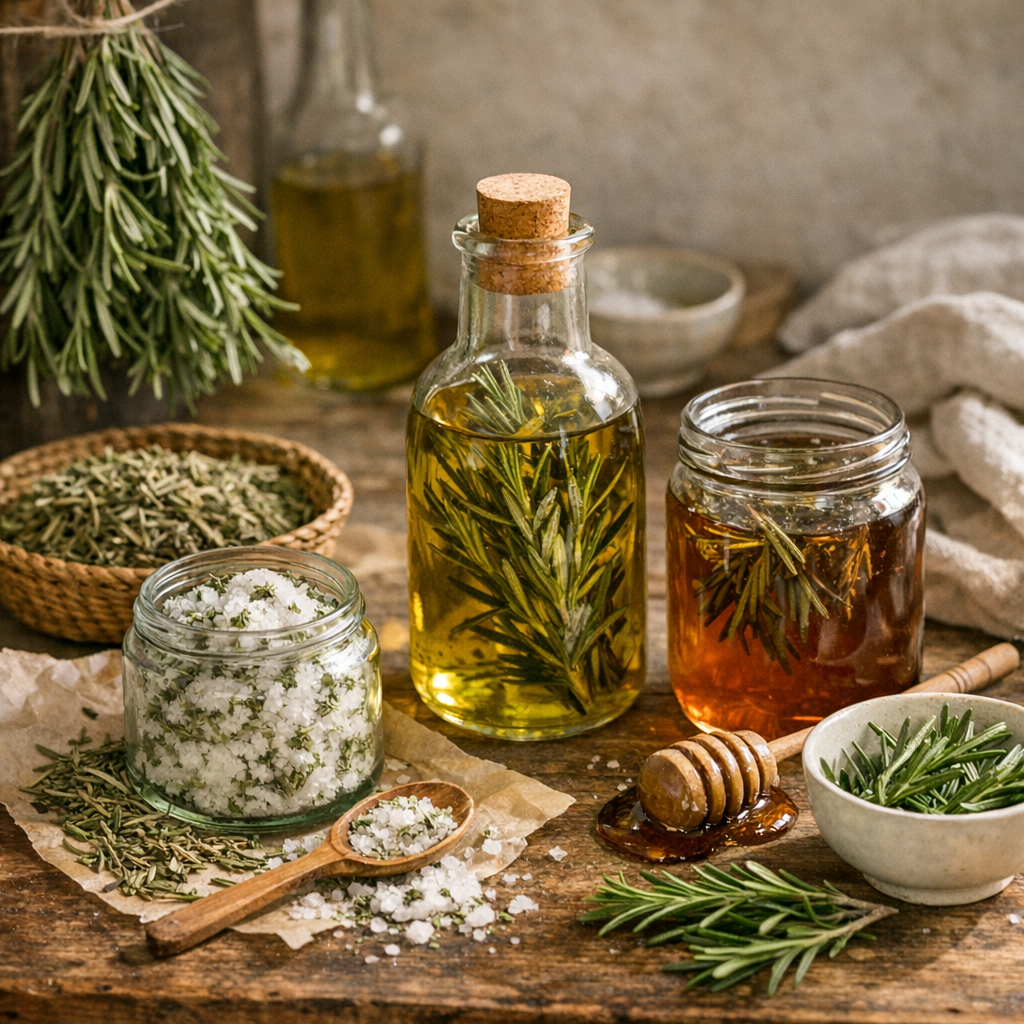Conserver le romarin sans perdre son nez de pin&nbsp; : séchage, sel, huile, sirop