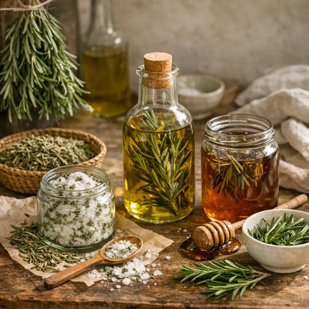 Conserver le romarin sans perdre son nez de pin : séchage, sel, huile, sirop