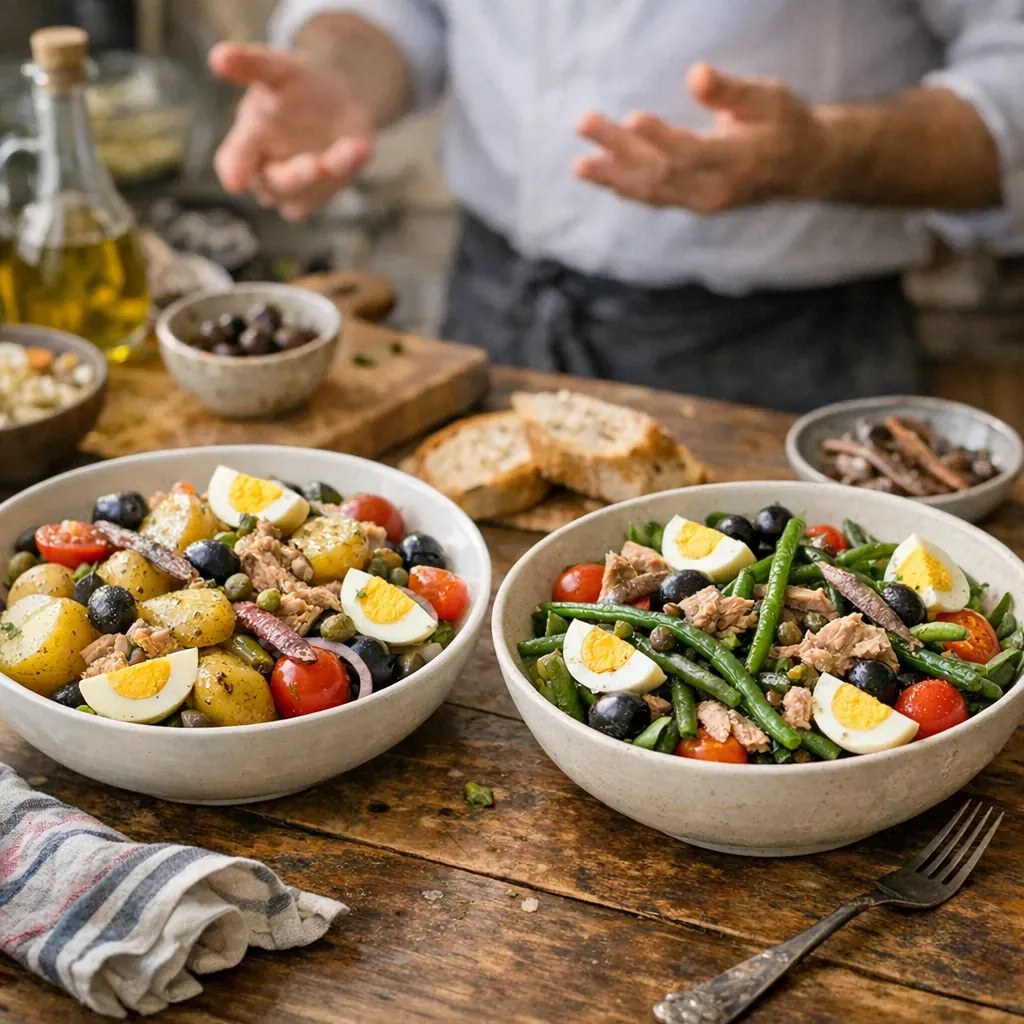 Pourquoi voit-on des recettes avec pommes de terre ou haricots verts alors que certains chefs niçois les contestent ?