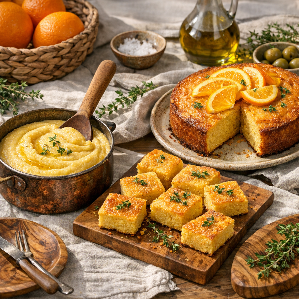 La semoule de maïs se cuisine en polenta, gratin ou gâteau