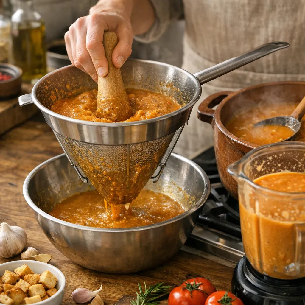 Comment passer la soupe de poisson pour une texture épaisse, sans arêtes ?
