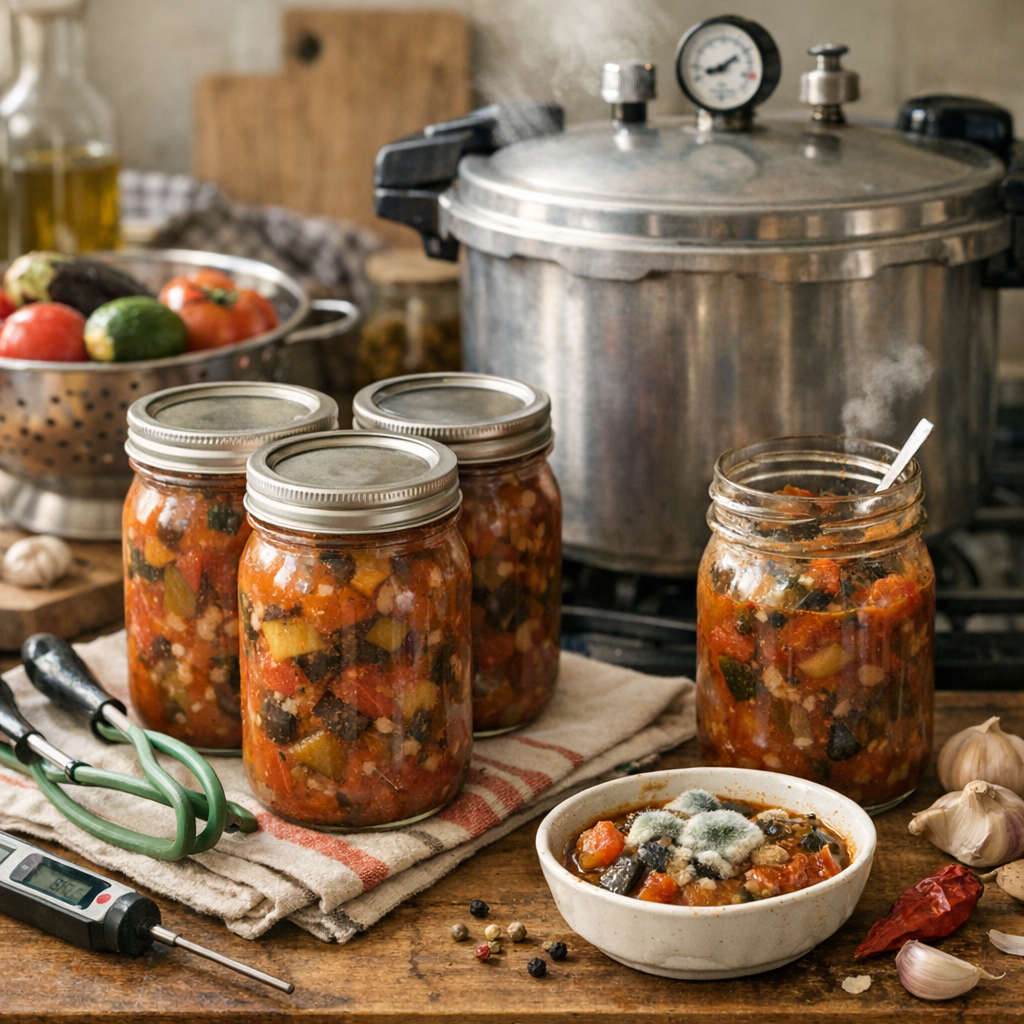 La conservation de la ratatouille&nbsp;: sécurité, botulisme et signes d’alerte