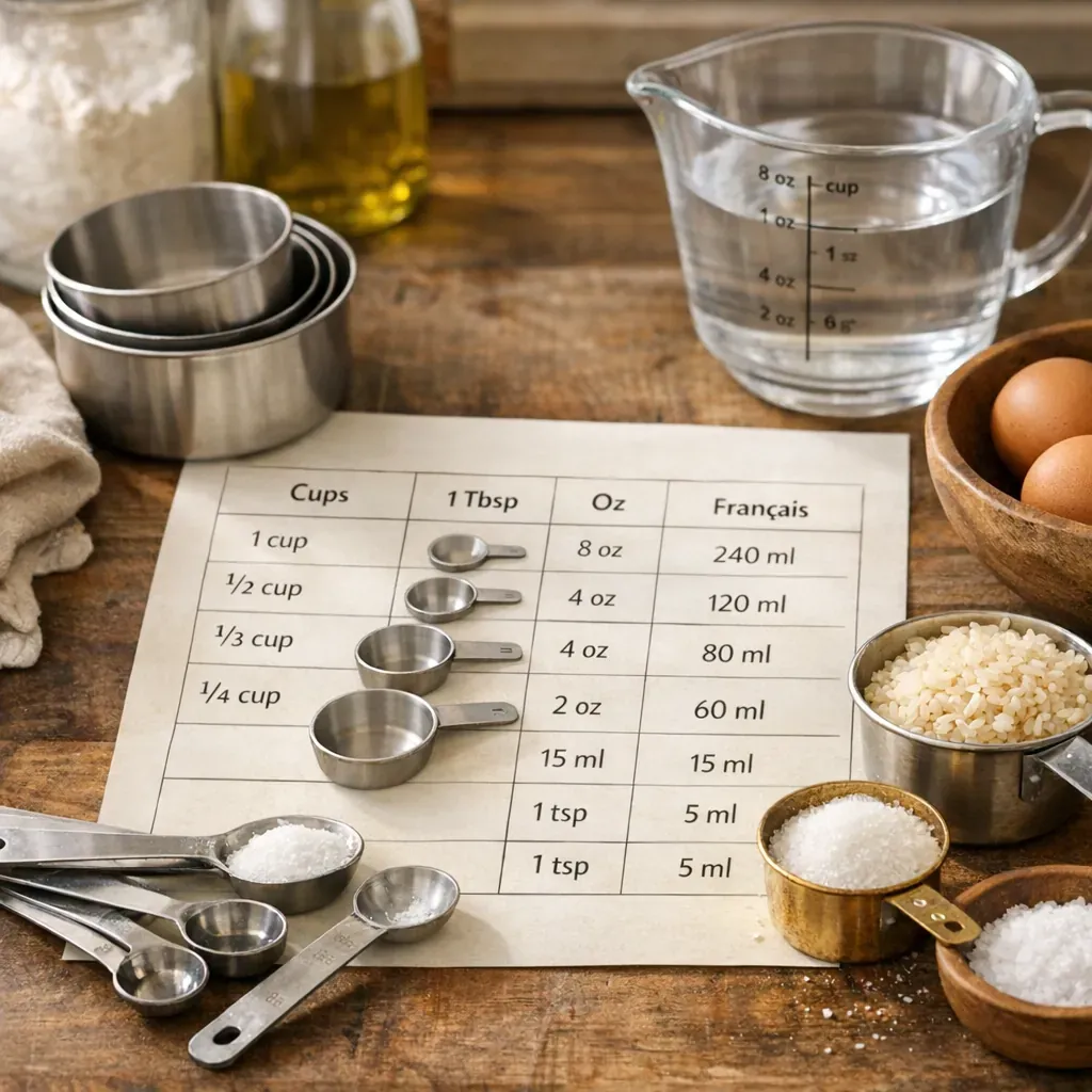 Cups, tbsp, oz : convertir les mesures américaines en cuisine française