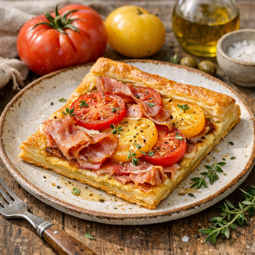 La tarte à la Tomate et au Jambon : facile, dorée, croustillante