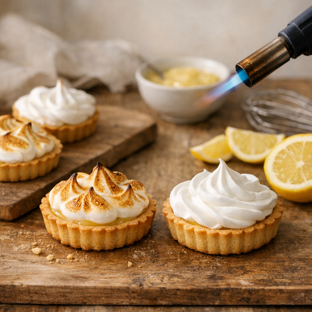 3. Tartelettes meringuées : finition simple, avec ou sans chalumeau