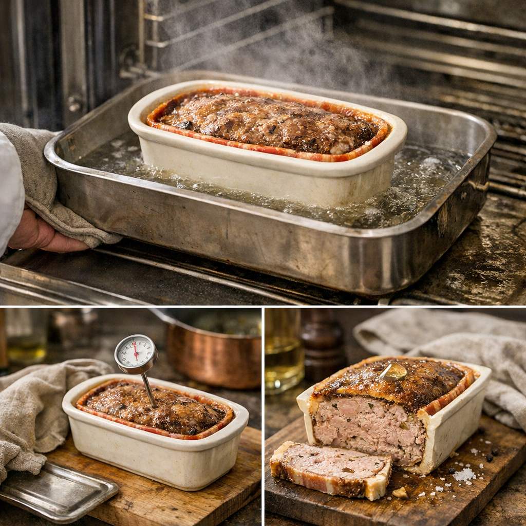 Cuisson de la terrine, repos et signes de bonne cuisson