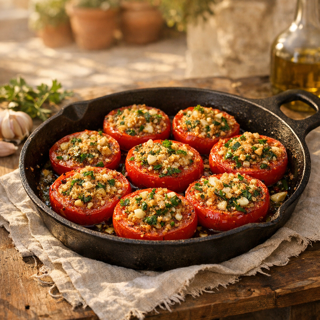 La tomate Provençale à la poêle : Recette presque confite