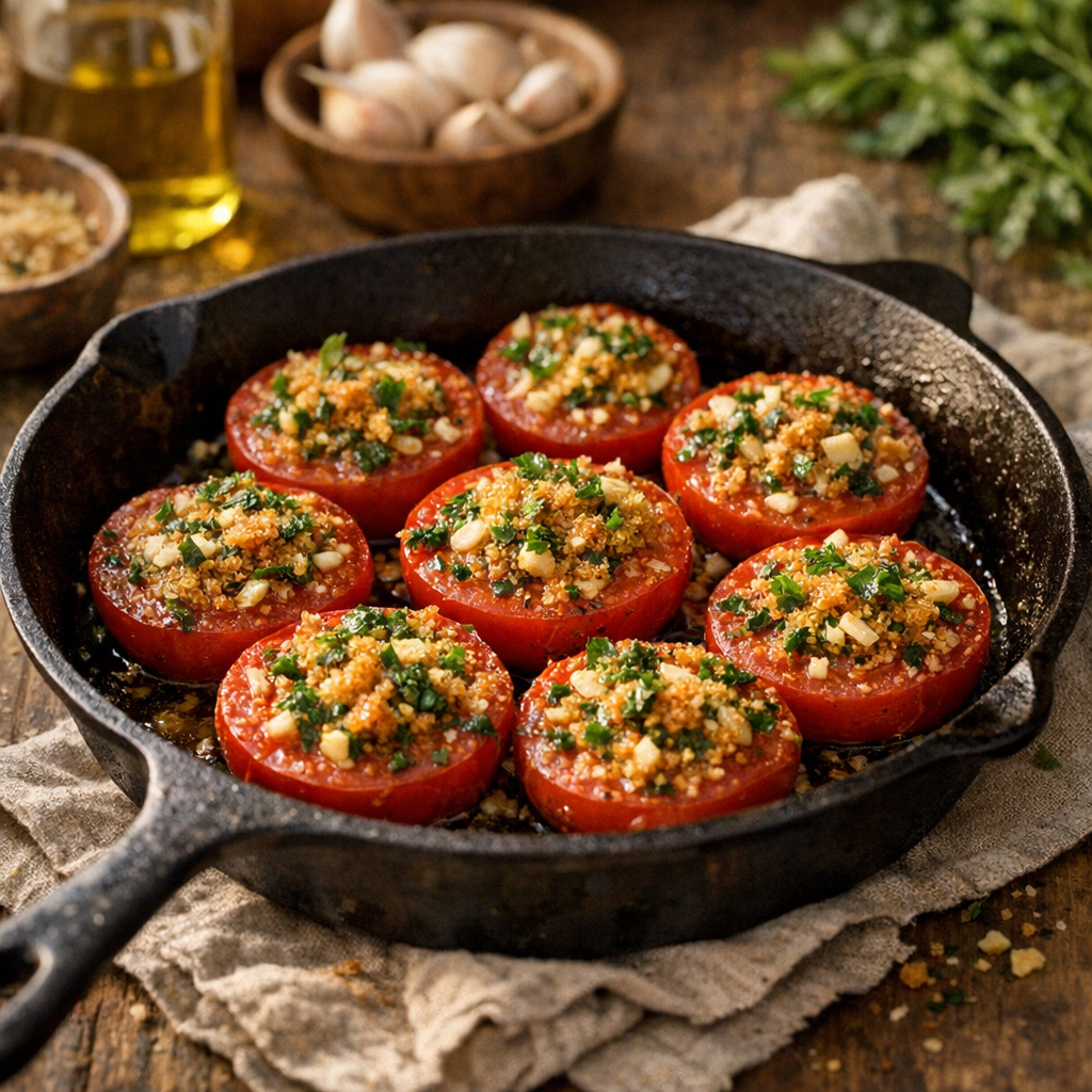 Les tomates provençales à la poêle : recette presque confite