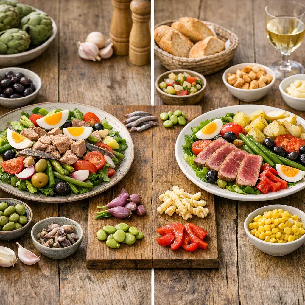 Tradition nissarde vs version de brasserie : le tableau qui tranche les ingrédients controversés