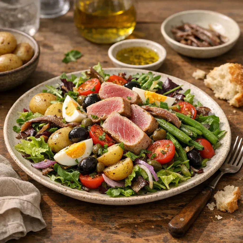 Faut-il forcément de la laitue, ou peut-on faire une vraie niçoise avec du mesclun, voire sans base dominante ?